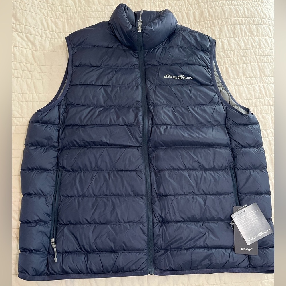 NEW Eddie Bauer Midnight Blue Down Vest